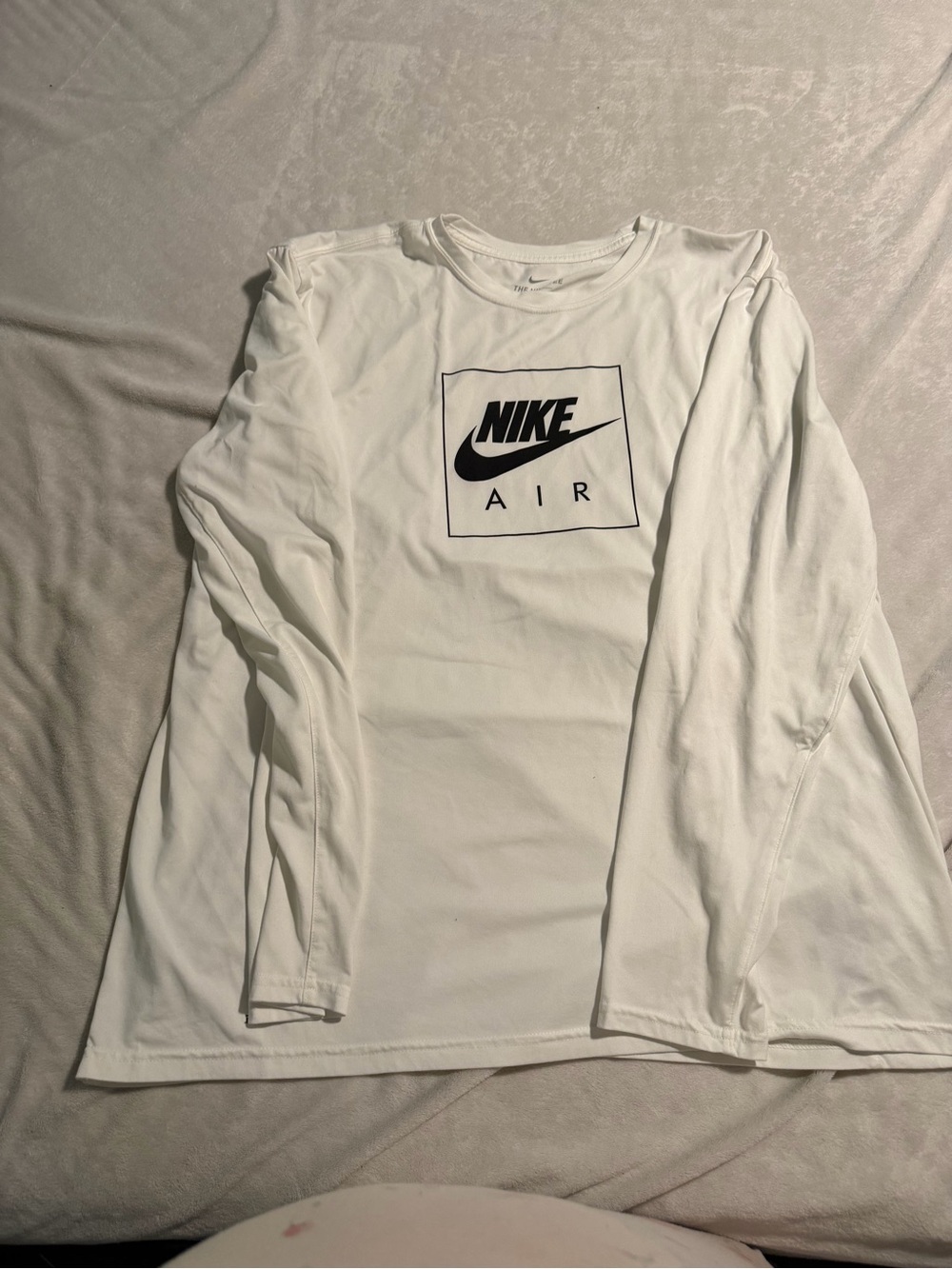 Nike Air Long Sleeve Tee - White with Black Logo